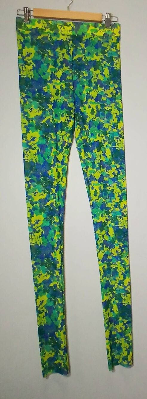 Ganni womens small green mesh leggings long 39 Inseam